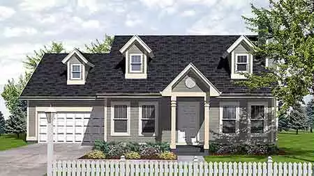 image of cape cod house plan 1673
